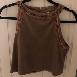suede tribal top